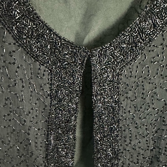 Laurence Kazar Vintage Beaded Cardigan Black Size M - Picture 2 of 5